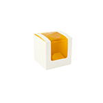 PacknWood 209BCKF1 Yellow Cupcake Box with Window, 3.3