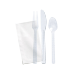 Packnwood Clear First Class 4  in 1 Cutlery Kit, 7.55" x 1.57", Case of 250