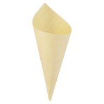 PacknWood Disposable Wooden Cone, 7.1" High - Pack of 50