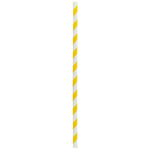 Packnwood Durable Unwrapped Yellow & White Striped Paper Straws, .2" Dia. x 7.75", Case of 3000