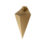 Packnwood Kraft Paper Cones with Dipping Sauce Compartment, 14 oz, 11" x 6.5", Case of 500