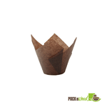 Packnwood Tulips Dark Brown Silicone Baking Cup, 3 oz, Case of 1000