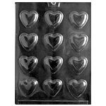 Plastic Chocolate Mold, Heart, 12 Cavities