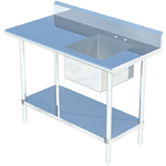 Sapphire SMTPS-2472R Work Table with Right Sink; Table Size 72" Left to Right x 24" Front to Back