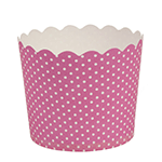Scalloped Pink Polka Dots Baking Cups, Pack of 16