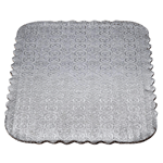 O'Creme Silver Scalloped Rectangular Double-Wall Cake Boards, Half Size (13-7/8