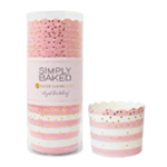 Simply Baked Large Pink Confetti Baking Cups, Pack of 20