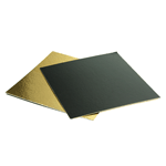 Square Double Sided Pastry Board Gold & Black, 6.3" x 6.3" Case of 100