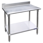 Stainless Steel Work Table with 5" Back Splash 24" (D) x 120" (W)