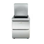 Traulsen UST7224-DD-SB 72" 24 Pan Sandwich / Salad Prep Table with 4 Drawers and Stainless Steel Back