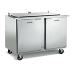 Traulsen UST7224-LL-SB 72" 24 Pan Sandwich / Salad Prep Table with Left / Left Hinged Doors and Stainless Steel Back