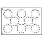 Tuile Template, Flower 3.5"; Overall Sheet 10.5" x 15.5"