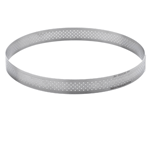 Valrhona Perforated Round Pastry Tart Ring , 4-1/4" Dia. 3/4" High-Stainless Steel