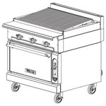 Vulcan VCBB36S Heavy Duty Gas Range 36" Charbroiler with Standard Oven