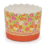 Welcome Home Brands Orange Flower Disposable Paper Baking Cup, 5.1 Oz, 2.3" Dia. x 2" H, Pack of 100