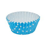 Welcome Home Brands Polka Dot Blue Ruffled Cupcake Cup, 2" Dia. x 1.2" High, Case of 1800