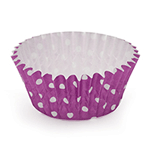 Welcome Home Brands Polka Dot Purple Ruffled Cupcake Cup, 2