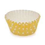 Welcome Home Brands Polka Dot Yellow Ruffled Cupcake Cup, 2" Dia. x 1.2" High, Case of 1800