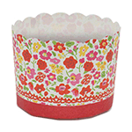 Welcome Home Brands Red Flower Disposable Paper Baking Cup - 5.1 oz capacity 2.3 inch diameter x 2 inch high