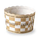 Welcome Home Brands Sweet Check Disposable Paper Baking Cup, 11.8 Oz, 3.1" Dia. x 2.4" High, Pack of 100