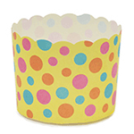 Welcome Home Brands Yellow Dot Disposable Paper Baking Cup - 5.1 oz capacity 2.3 inch diameter x 2 inch high