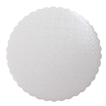 White Scalloped Round Cake Board, 8", Pack Of 10