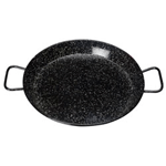 Winco Enameled Carbon Steel Paella Pan with Riveted Handle, 14-1/8" dia x 2" Deep