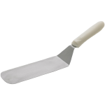 Winco Flexible Offset Turner with White Handle, 8-1/4" x 2-7/8" Blade