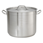 Winco Stainless Steel Stock Pot with Cover - 32 Quart