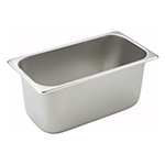 Winco Straight Edge Stainless Steel Steam Table Pan, Third Size x 6" Deep