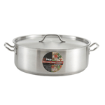 Winco 25 Quart Brazier With Cover, Stainless Steel