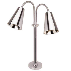 Eastern Tabletop 9642 Double Self Standing Cone Lamp Warmer - Stainless Steel
