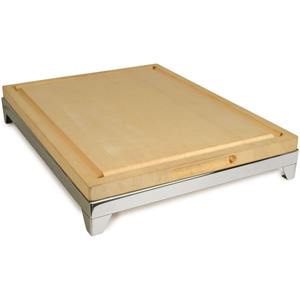 Eastern Tabletop 9653 Butcher Block Carving Board Station, 18 x 24 - Stainless Steel Base