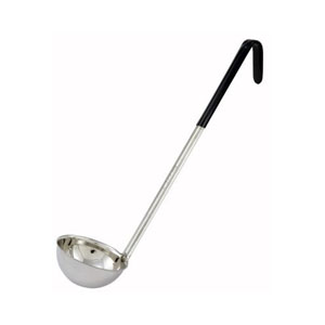 Winco LDC-6 Color-Coded Ladle 6 Ounce Black Sleeve on Handle