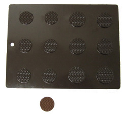 Flexible Chocolate Mold: Disc w/Wavy Flutes. 2 Different Sizes, 6 of Each