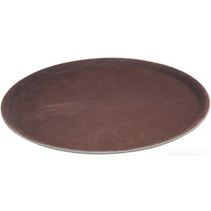 Winco TRH-2722 Easy Hold Tray, 22 x 27 Oval, Brown