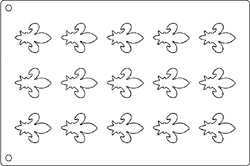 tuile template fleur de lys 1 7 8 x 2 1 4 each overall sheet 10 5