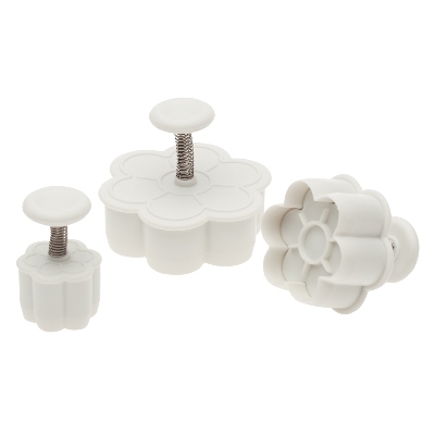 Ateco 6-Petal Plunger Cutters - 1957, Set of 3 Cutters