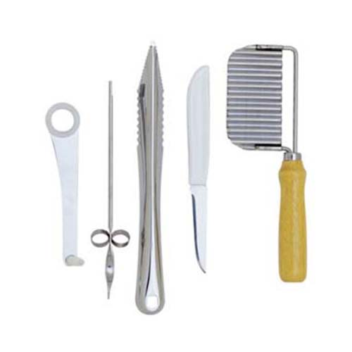 GarnishingTool Set, 5 Piece, Stainless Steel Garnishing Tools