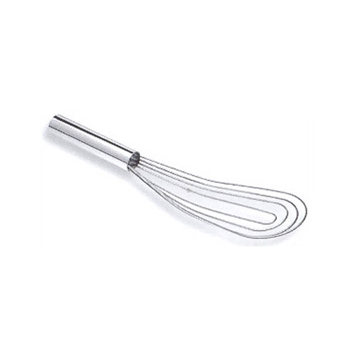 Hand Whip Flat (Roux) 12 Overall Length - Stainless Steel