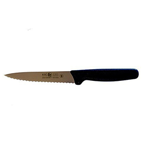 Icel Utility Knife, Wavy Edge, 5-1/2 Blade, Black Plastic Handle