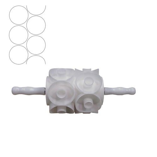 Moline 832310P Junior Round Polyethylene White Biscuite Cutter - 2-1/2 (10 Cavities)