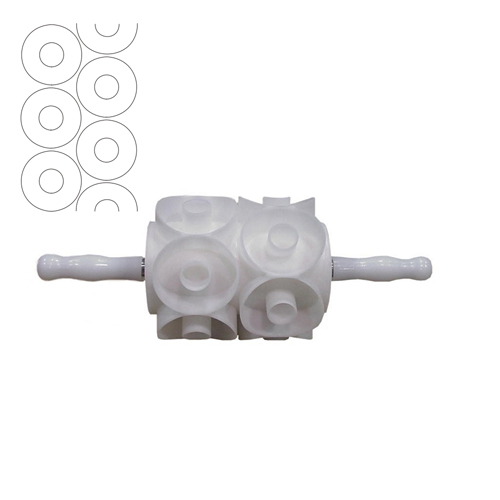 Moline 836310P Junior Round Polyethylene White Donut Cutter - 2-3/4 (10 Cavities)