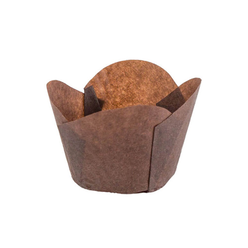 Novacart Round Tip Lotus Brown Paper Baking Cup, 2 Bottom x 2 High
