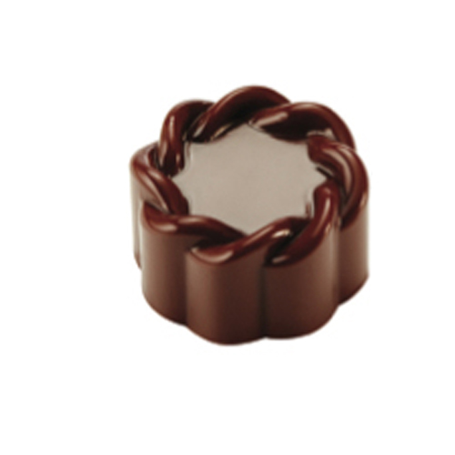 Pavoni Polycarbonate Chocolate Mold Braided Cylinder 28mm Dia x 17mm High, 21 Cavities