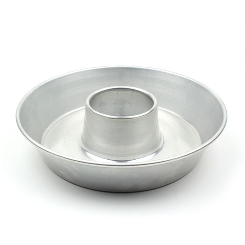 Round Aluminum Tube Cake Pan, 12 Top Inner Diameter, 23/4 High Angel