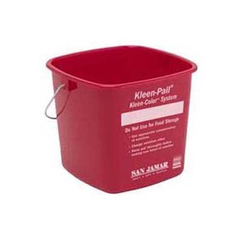 San Jamar 6-Quart Red Kleen-Pail Bucket
