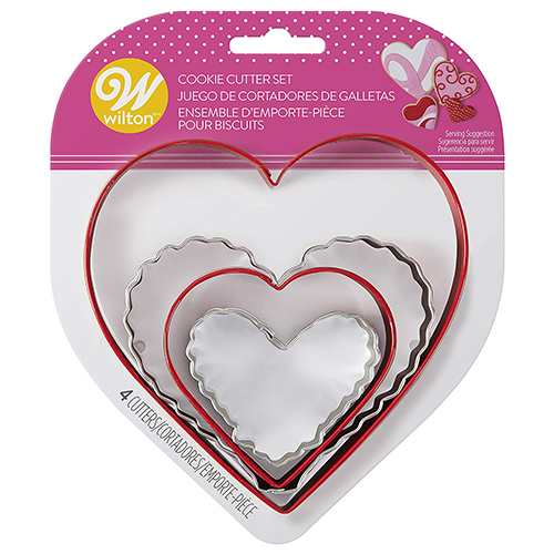 Wilton Heart Metal Cookie Cutter Set 4 Cutters