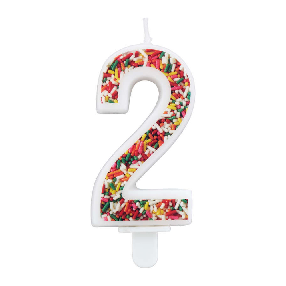 Wilton 'Number Two' Sprinkle Candle Cake Toppers & Party Candles