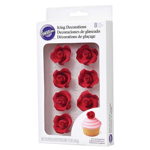 Wilton Red Roses Icing Decorations 12ct.